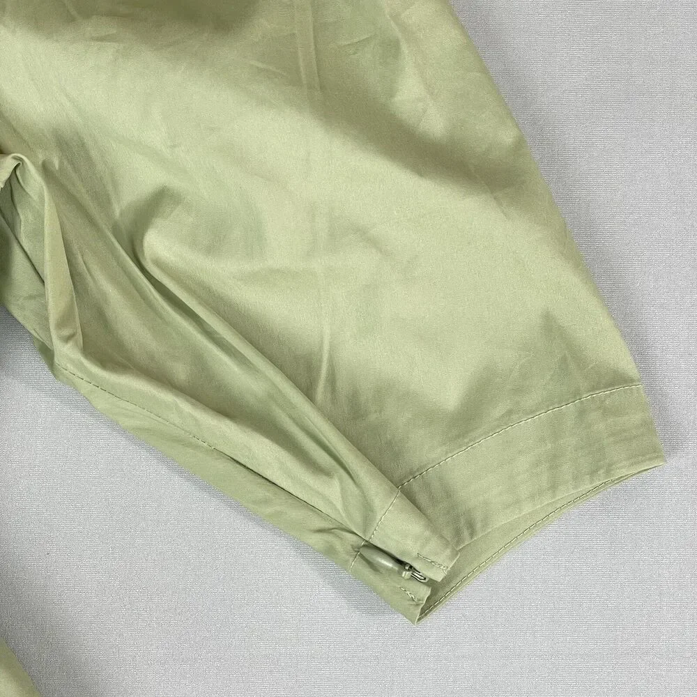 Danielle Bernstein Mini Dress Ladies Sm Green Corset Puff Zip Sleeve Square Neck - Picture 4 of 13